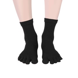 FILFEEL 5 Pares de Calcetines de Cinco Dedos para Hombres, Transpirables Que evitan el Olor de los pies, Calcetines de Yoga para Correr, Cinco Dedos Calcetines, Talla única/Negro