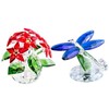 H&D HYALINE & DORA Handcrafed Crystal Cut Figurine Gifts,Crystal Poinsettia