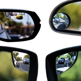 Blind Spot Mirrors for Cars - by Safe View Company - Change Lanes w Confidence - Made from Real Convex Glass - Long Lasting - Easy Peel & Stick (Ultimate Bundle)