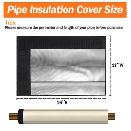 Pipe Insulation Cover - Pipe Insulation Tube - 5 Layers Oxford Fabric Pipe Cover for Outside - Pipe Insulation Foam Tube - AC Line Insulation - Outdoor Pipe Insulation, 12" W x 16" H, Beige