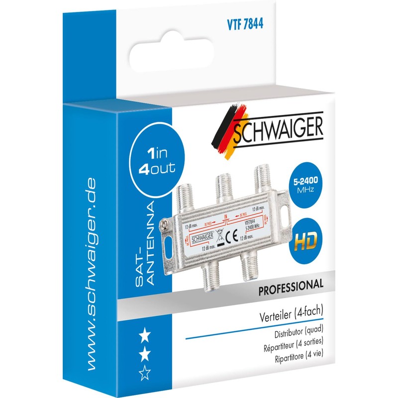 VTF7844 531 SCHWAIGER 4-fach Verteiler (12 dB)