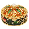 Metal Jewelry Box Innovative Exquisite Hand Painted Hinged Jewelry Organizer