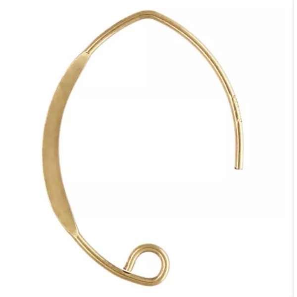 BeadtifulStyle 14k Gold Filled V Shape Flattened Ear Wires 4pcs