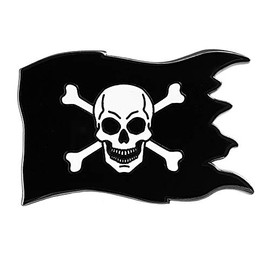 Pinsanity Black 'Jolly Roger' Pirate Flag Enamel Lapel Pin