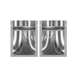 Double-Sided Glossy Silver Reasealable Zipper Seal Lock Packaging Flat Smell Proof Bags for Small Business, Home Use, Food Packaging, Beauty Storage Bags (1000, 4.72 inch x 7.09 inch)