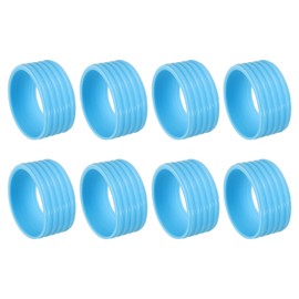 PATIKIL Badminton Racket Handle Grip Ring, 8 Pack Racquet Fix Ring Grip Band Rubber Ring Non-Slip Absorbent Overgrip in Place, Blue