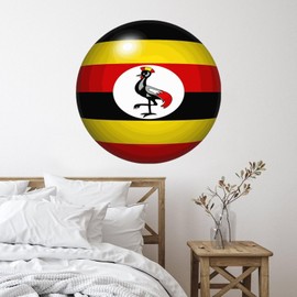 Vinyl Wall Quotes Stickers Uganda Vintage Lettering Wall Stickers Home Wall Decor Global World Flag Travel Trip Wall Decals Stickers for Floor Window Kitchen Refrigerator Notebook 28in
