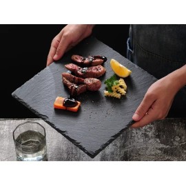 Vencort 6 Platos Para Comida Pizarra Cuadrada Piedra 20x20 Cm