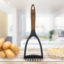 TongYuan Potato Mashers with Woodlike Soft Touch Handle for cooking-Stylish and Comfortable Grip Nylon Potatoes Pressure Hand Mashed Tool for NonStick Cookware