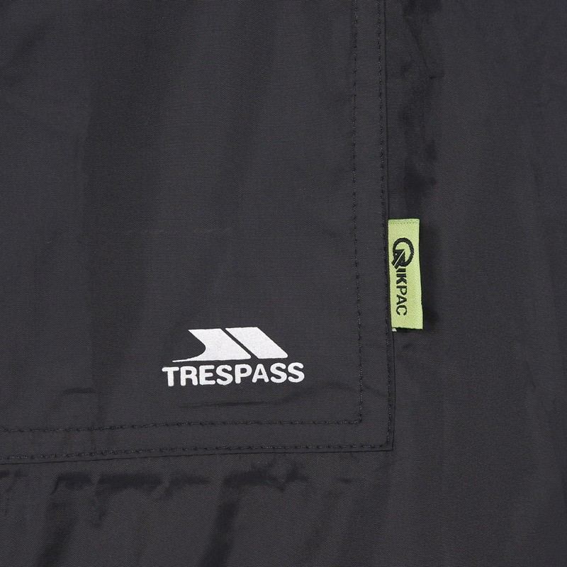 Trespass Trespass Qikpac Poncho, Black, L, Compact Packaway Waterproof Poncho