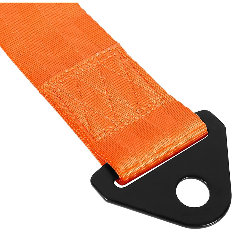 MACHSWON 2pcs Orange GM Bumper Tow Hook Trailer Belt Straps