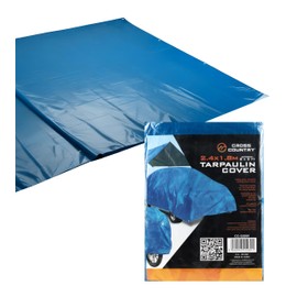 CROSS COUNTRY Blue Tarpaulin Sheet | 8Ft x 6Ft Approx | 80GSM Heavy Duty Waterproof Garden Tarp | Multipurpose Tarp with Reinforced Hems & Eyelet | Frost & UV Protection | Groundsheet for Camping