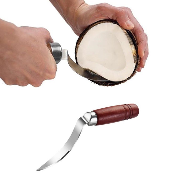 Coconut Tool, Coconut Peeler Tool Stainless Steel Coconut Opener Scraper
