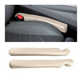 Mandark Car Seat Gap Filler, 2PCS Leather Vehicle Gap Stopper to Fill Between Seat and Console, Automotive Crevice Plug Blocker Accessories from Dropping, Universal for SUV, Sedan, Truck (Beige)