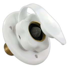 B&B Molders, City Water Fill with Bass or Plastic Check Valve – Black or Polar White, Leak-Tested UV-Stable Acrylonitrile Construction, OEM Replacement – Made in USA (Polar White, Brass)