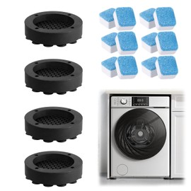 4PCS Anti Vibration Pads for Washing Machine Shock Absorber, Washing Machine Vibration Pads, Washing Machine Anti Vibration, With 12PCS Laundry Effervescent Tablets