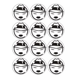 Handmade 12 Chola, Mexican Lowrider, edible paper, cupcake cookie toppers CHOOSE SIZE - 2"