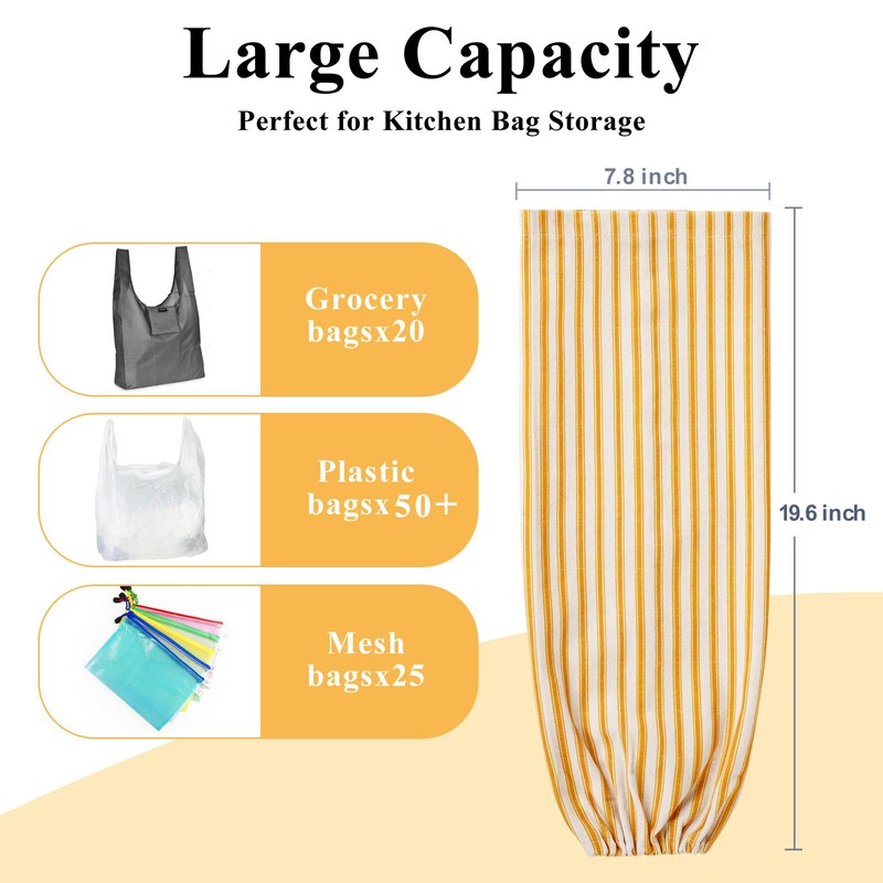 TOGETRUE Plastic Bag Holder, Wall Mount Grocery Bag Holder, Reusable