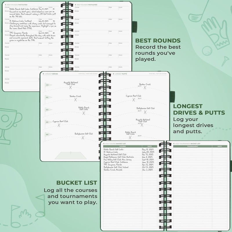 Clever Fox Golf Log Book – Small Training & Scorecard