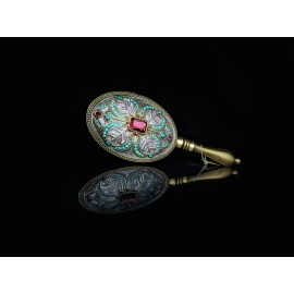 Alexander Kalifano Enameled Jeweled Decorative Butterflies Hand Held Mirror