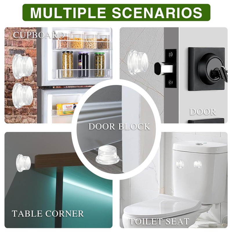 4 PCS 1" Thick x 1.6" Clear Silicone Door Stoppers
