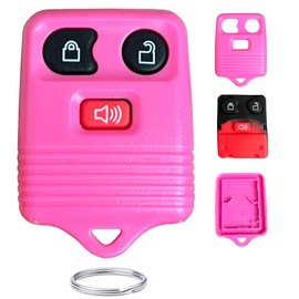 Kepdul Replacement for Ford F150 F250 F350 Explorer Expedition Ranger Escape Edge E150 Freestar Lincoln Navigator Mercury 3 Button Keyless Entry Remote Smart Keys Shell (3-Button-Pink)