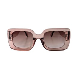 Fashion Culture Koda Oversized Square Sunglasses, Retro Statement Shades, Multiple Frame Colors, UV Protection (Blush Translucent)
