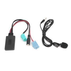 Tbest Módulo Inalámbrico Música Aux Adaptador,Cable de o Bluetooth de 6 Pines, Adaptador AUX IN Estéreo para Automóvil con Ajuste de Micrófono para/Espace/Megane