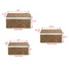 Set of 3 Rectangular Seagrass Baskets with Lids and Removable