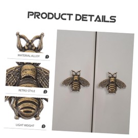 DOITOOL 10Pcs Vintage Gold Cabinet Knobs Decorative Metal Bee Shape Knobs Pull Handle Antique Dresser Knobs