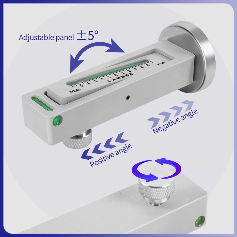 Ziopetru Adjustable Magnetic Gauge Tool, Wheel Camber, Caster Pillar and