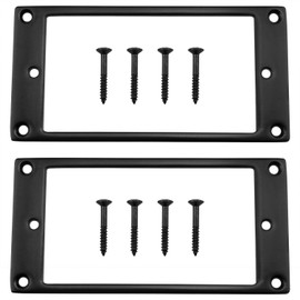 XZW Metal Plane Humbucker Pickups Guitar Pickup Covers for Electric Guitar or Precision Bass 2PCS Black (Black)