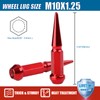 JiiinMiiin M10x1.25 Long Steel Spike Lug Nuts, Thread Pitch 10x1.25,