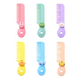6Pcs Hair Comb, Newborn Baby Hair Brush Set, Cartoon Portable Bangs Wide Tooth Comb, Suitable for Wet Dry Curly Hair of Girls and Boys, Animal Shapes