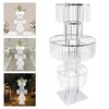 KOLHGNSE 5 Tier Crystal Flower Stand, Silver Wedding Centerpiece Parties
