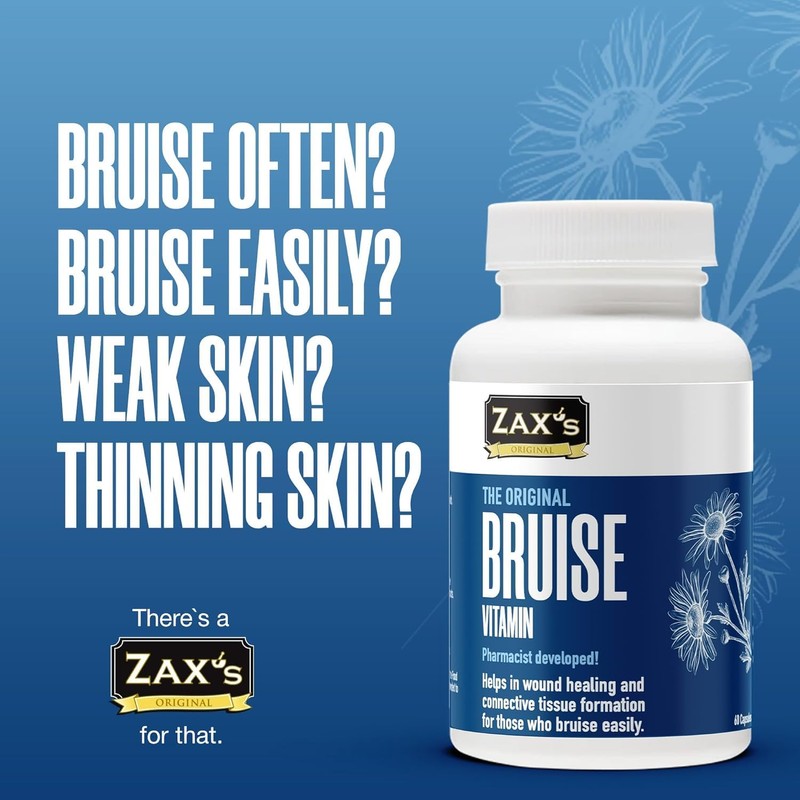 ZAX'S Bruise Vitamin Pharmacist Developed Bruising Supplements Potent Bruising Swelling