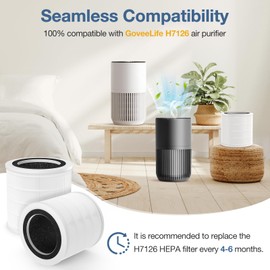 H7126 Air Fil-ter Replacement for GoveeLife H7126 Mini air purif-ier, H13 True HEPA Fil-ter, 3-in-1 H7126-RF High-efficiency Fil-ter with Activated Carbon, 2 Pack
