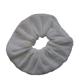 Aadya® Pair of Extra Large (15CM) Velvet Hair SCRUNCHIES Elastic Scrunchy Hair BOBBLES (26 Choice of Colors) (White)