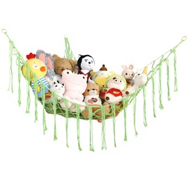 Hammock Toy for Cuddly Toys, Nursery Hanging Toy Organiser for Children's Room Decoration, 150 x 100 x 100 cm Storage, Light Green