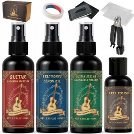 9pcs Guitar Cleaning Kit with Fret Polish, Guitar Cleaner Prevents Wear, Fading, and Cracking, While Keeping Your Instrument in Its Best Appearance and Sound Quality at All Times