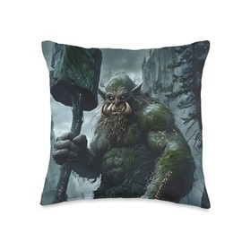 Troll Nordic Mythology Throw Pillow