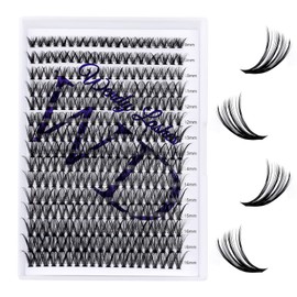 Individual Lashes DIY Eyelash Clusters 300PCS C/D Curl Lash Clusters Comfortable Cat Eye Lashes Super Soft Reusable Wispy Lashes Lash Clusters(300PCS-40D-0.07DD,8-16mm Mixed Tray)