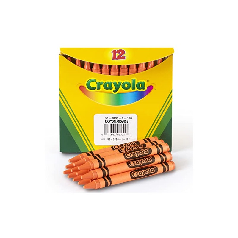 Crayola Crayons, Orange, Single Color Crayon Refill, 12 Count Bulk