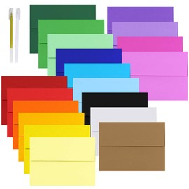 95 Pcs 19 Colors A6 Invitation Envelopes Peel & Seal Self Seal 4 3/4 x 6 1/2 Envelopes Blank Envelopes Square Flap Envelopes Announcements Envelopes Stationery for Holiday Greeting Cards Mailing