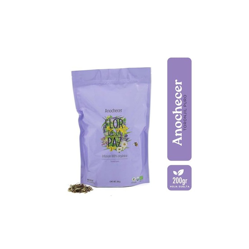 Flor Paz Orgánico Toronjil Anochecer Infusión Relajante Dormir Cafeína Hoja