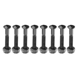 PATIKIL 8 Pcs 1-5/16" / 33mm Skateboard Mounting Hardware Carbon Steel Skateboard Bolts & Nuts for Flat Head Cruiser (Black)