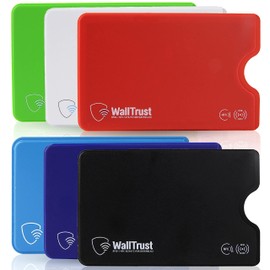 WallTrust RFID NFC Blocker Hard Plastic Protective Case Card Protection Case for Credit Cards ID - Security Against Data Theft Card Case and EC Cards Bank Cards, Set of 6 colourful, Classic
