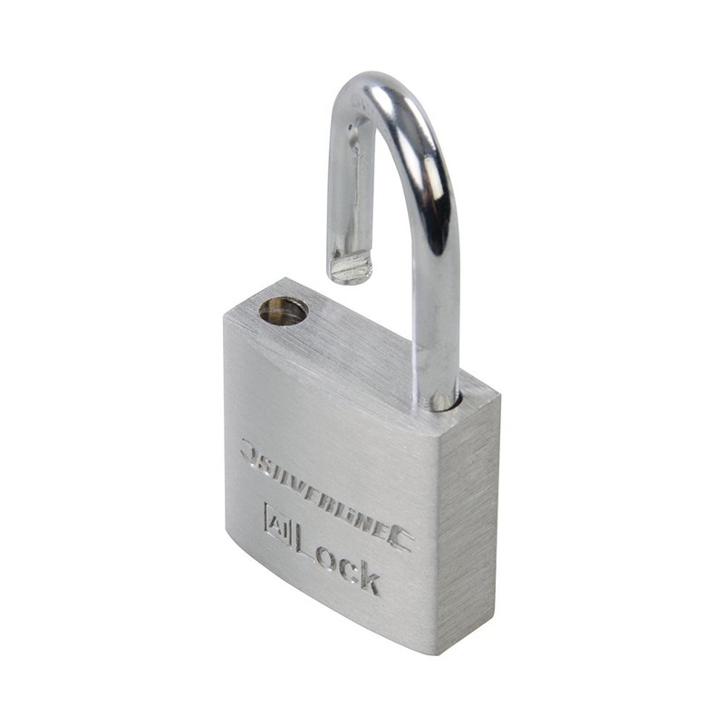 Silverline Tools 536043 Aluminium Padlock, Silver, 30 mm
