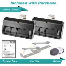 For Chamberlain, For LiftMaster 2 For Chamberlain LiftMaster Craftsman Garage Opener Remote 893LM 953EV-P2 Black