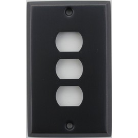 Classic Accents Stamped Steel Oil Rubbed Bronze One Gang Wall Plate - Three Despard Openings